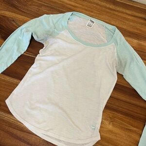 PINK Victoria's Secret Aqua and White Top